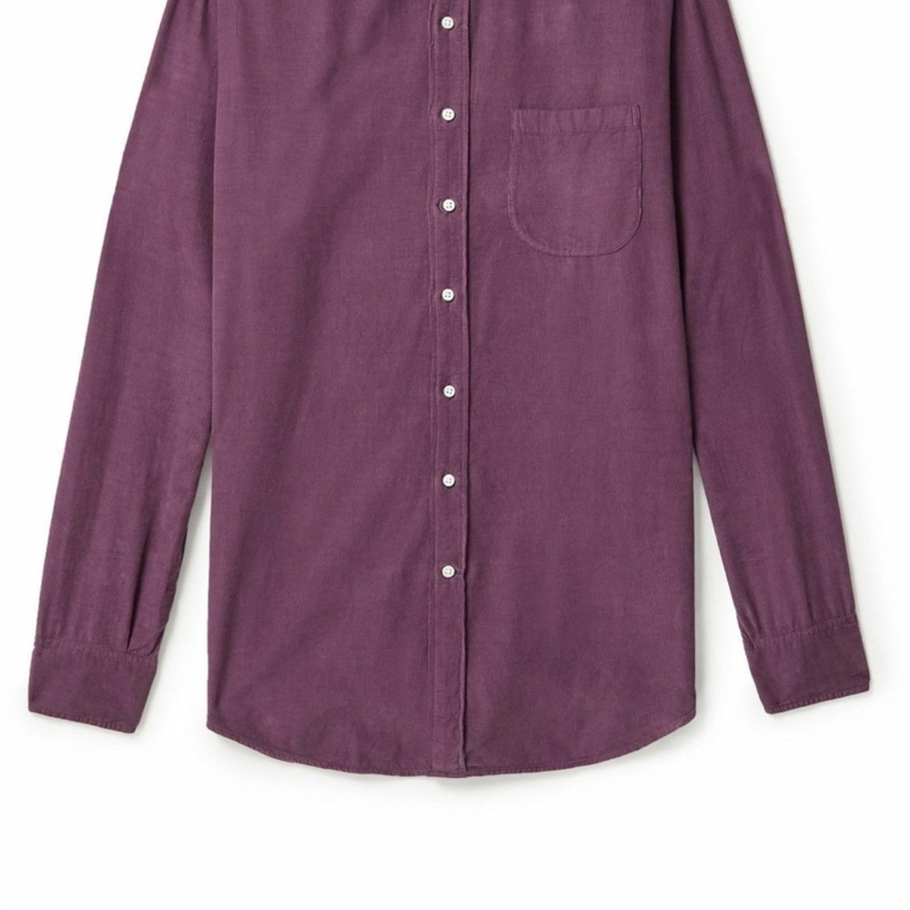 Sid Mashburn - Cotton-Corduroy Button Up Shirt - Purple Size XL - Picture 5 of 8